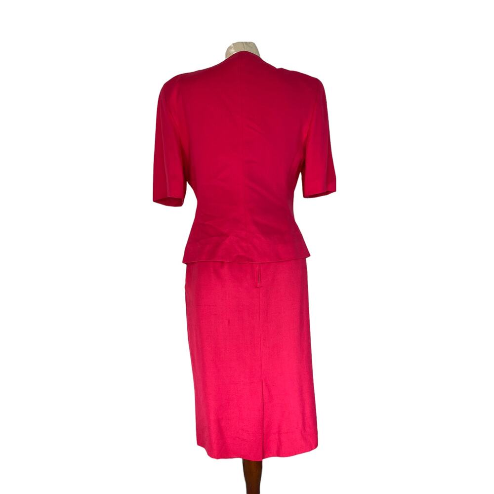 Christian Dior Vintage Business Career Office Work Minimalist Pink‎ Suit Size 8 - Picture 9 of 14